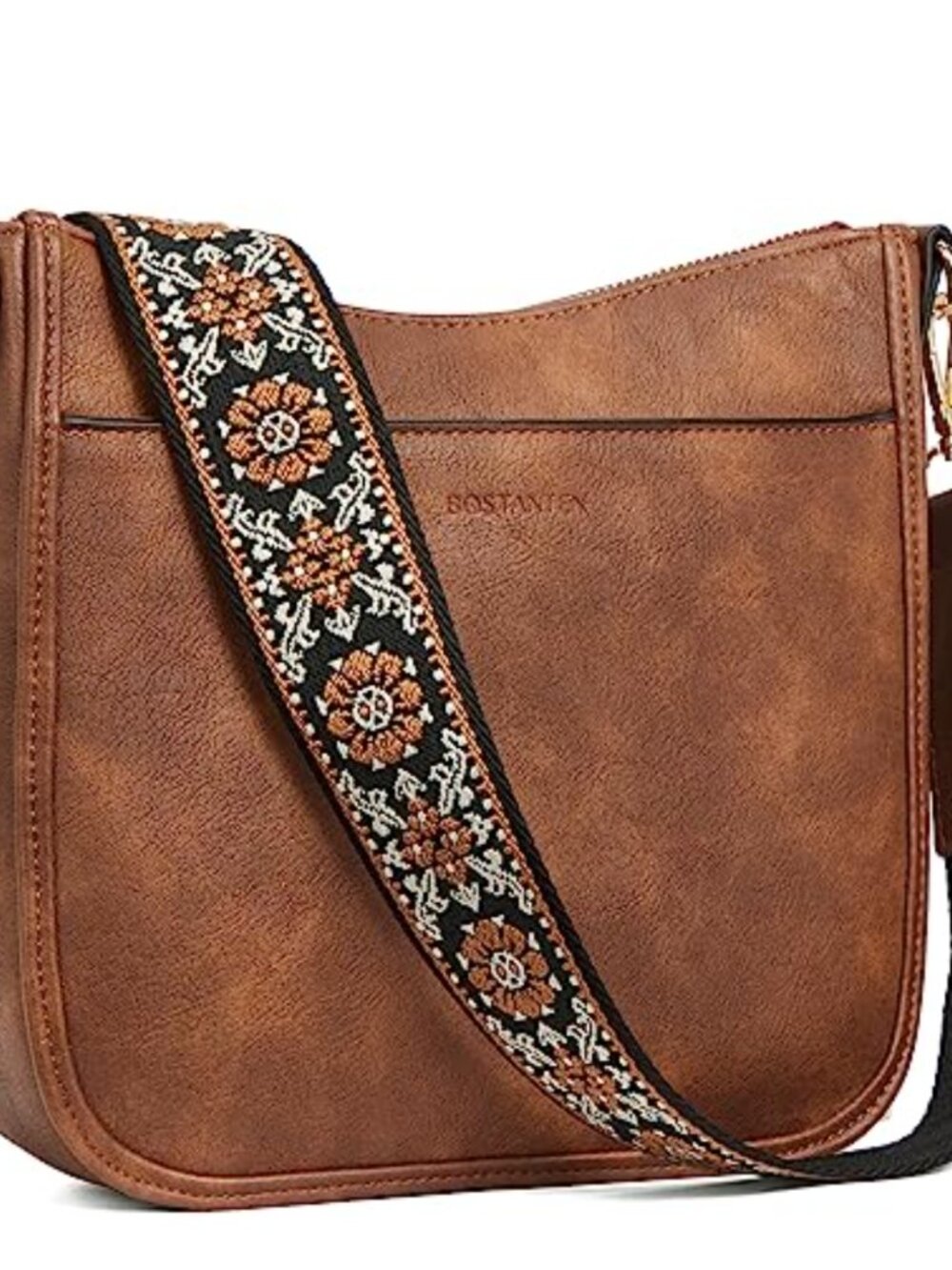 Vegan Leather Hobo Crossbody Bag Adjustable Guitar Strap Women Handbag